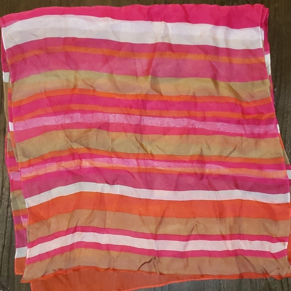 Jones New York Silk Striped Scarf Wrap - Picture 3 of 7
